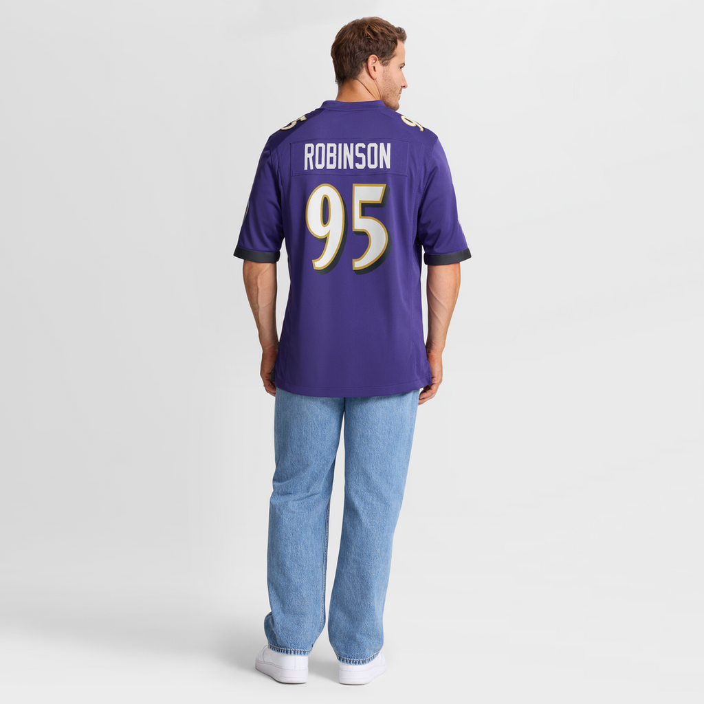 Baltimore Ravens Tavius Robinson Purple Team Game Jersey product image 5, provided for visual reference and product detail