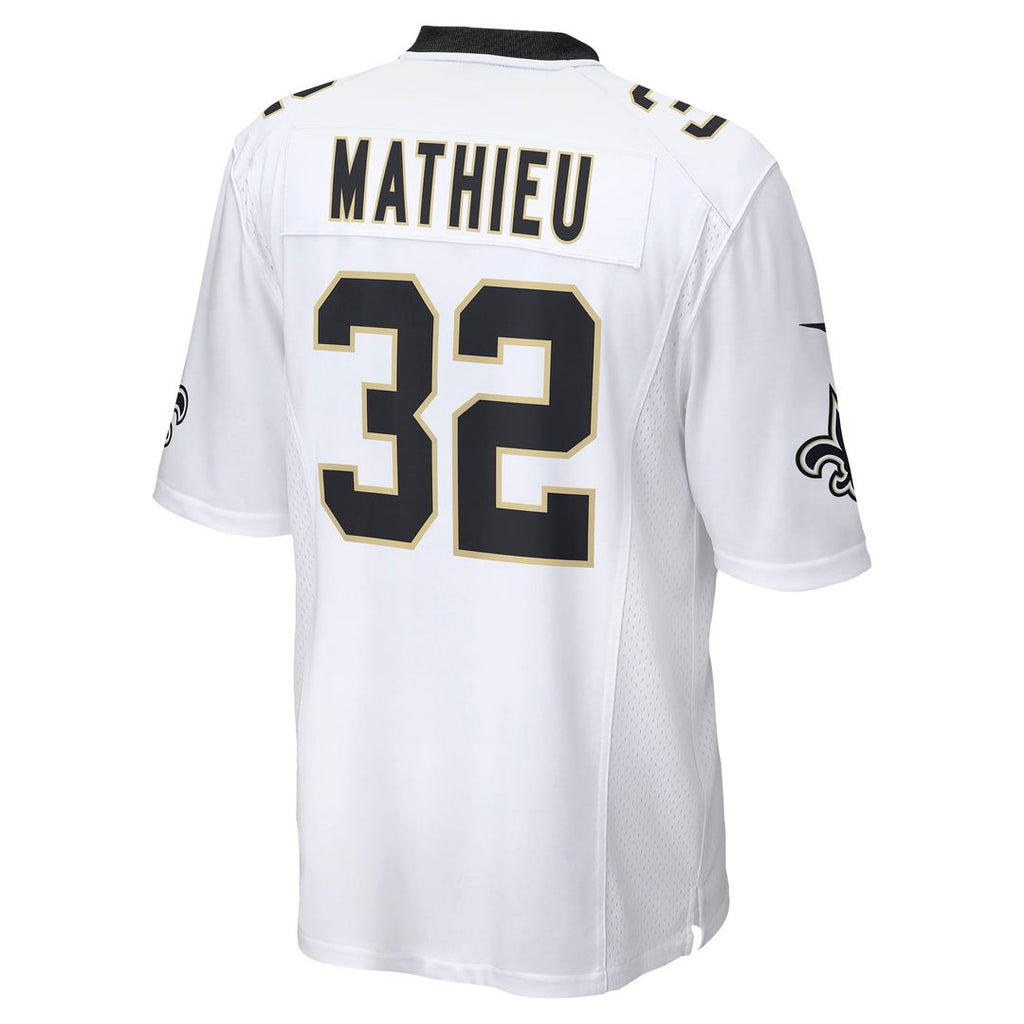 New Orleans Saints Tyrann Mathieu White Game Jersey product image 6, provided for visual reference and product detail review