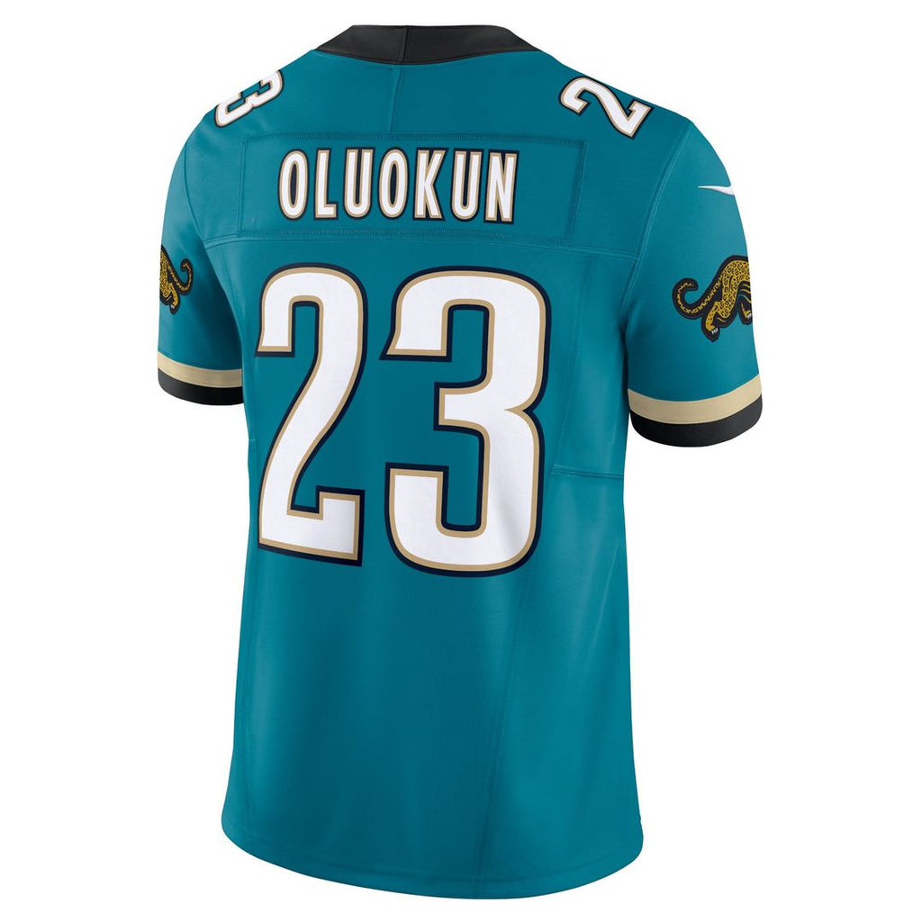 Jacksonville Jaguars Foye Oluokun Teal Prowler Throwback Vapor F.U.S.E. Limited Jersey product image 3, provided for visual
