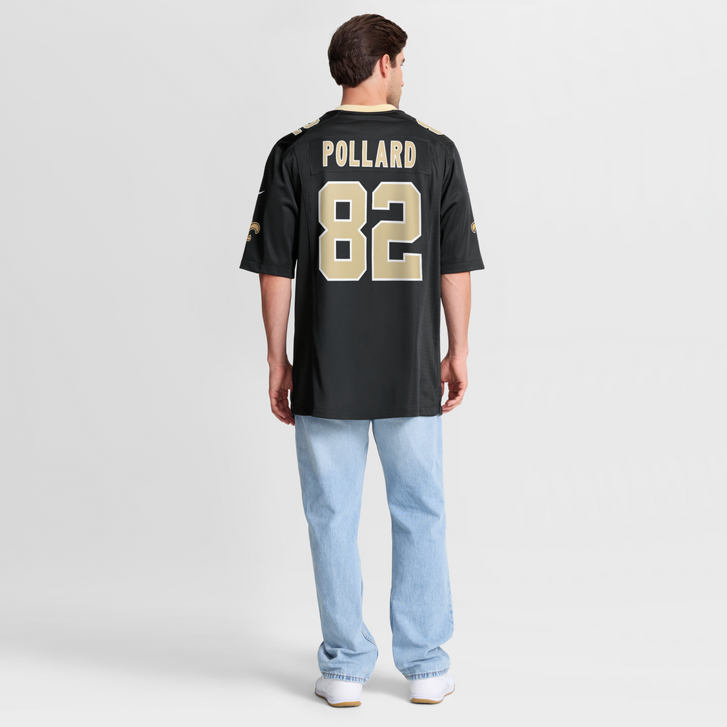 New Orleans Saints Bob Pollard Black Game Retired Player Jersey product image 8, provided for visual reference and product