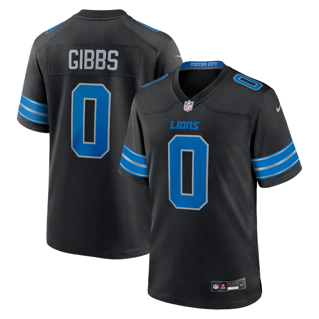 Detroit Lions Jahmyr Gibbs White Game Player Jersey product image 7, provided for visual reference and product detail review