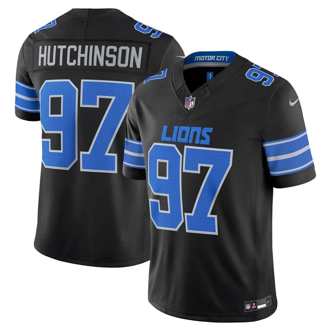 Detroit Lions Aidan Hutchinson Blue Team Vapor F.U.S.E. Stitched Limited Jersey product image 7, provided for visual