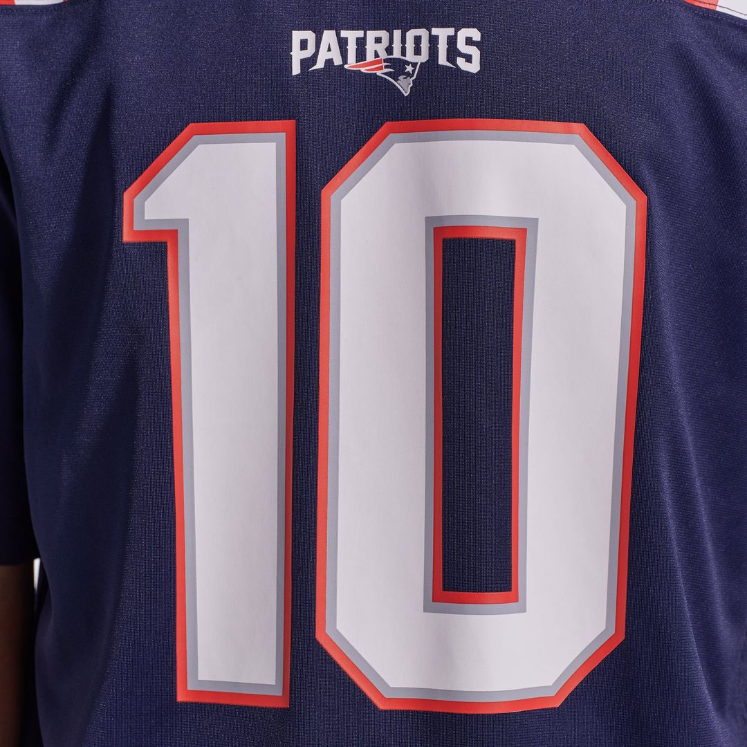 New England Patriots Drake Maye Navy Player Game Jersey product image 11, provided for visual reference and product detail