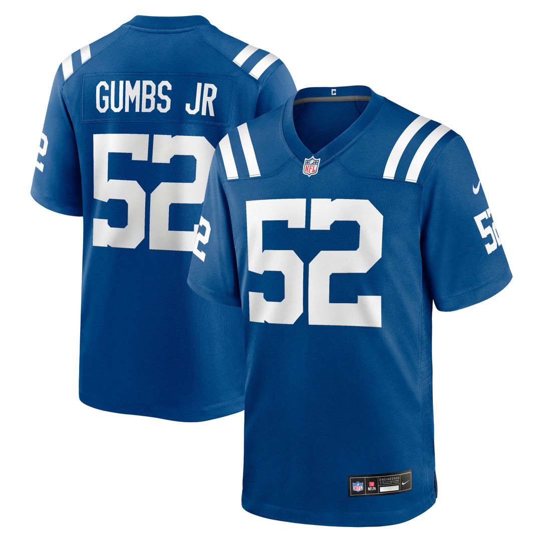 Indianapolis Colts George Gumbs Jr. Royal Team Game Jersey product image 1, provided for visual reference and product detail