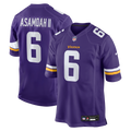 Minnesota Vikings Brian Asamoah II Purple Game Jersey product image 1, provided for visual reference and product detail
