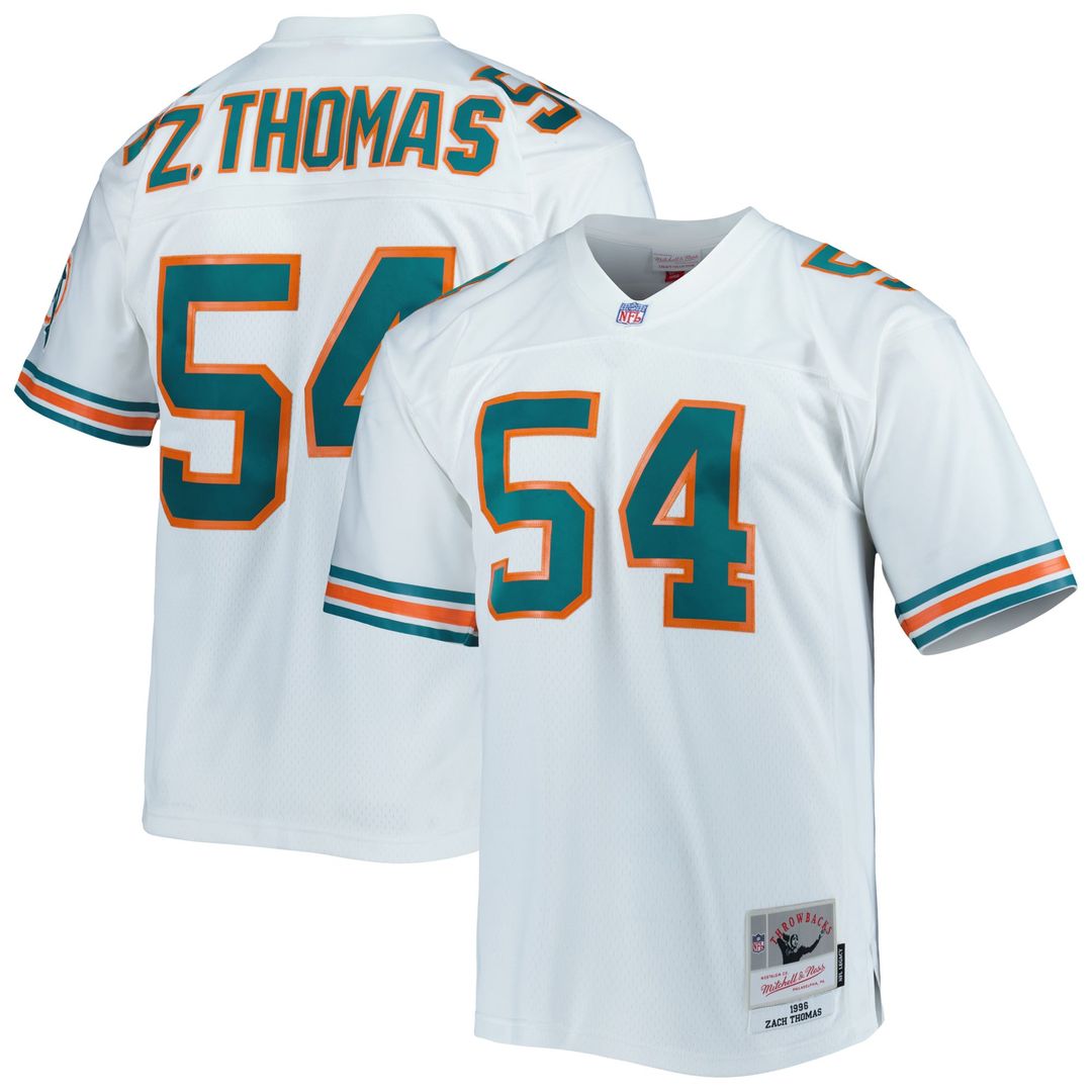 Miami Dolphins Zach Thomas White Legacy Replica Jersey product image 1, provided for visual reference and product detail