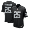 Las Vegas Raiders Decamerion Richardson Black Team Game Jersey product image 1, provided for visual reference and product
