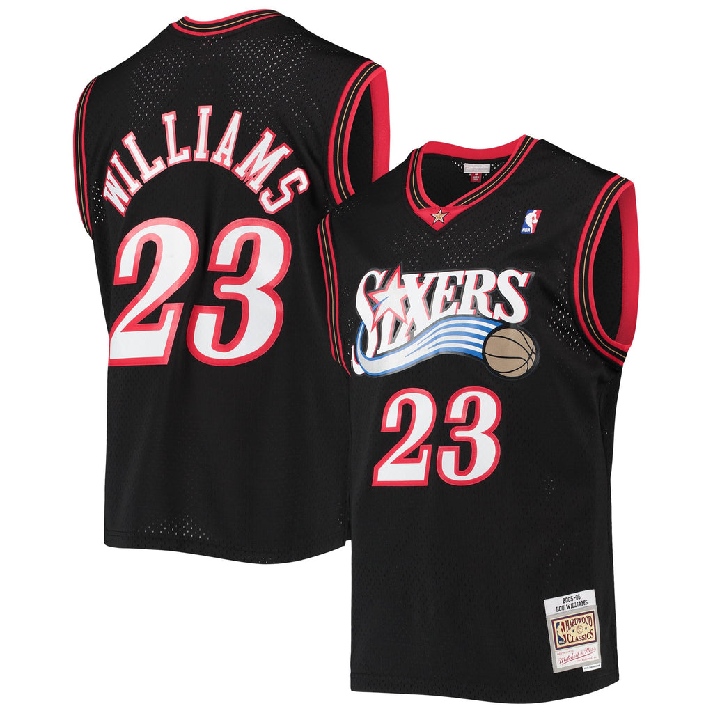Philadelphia 76ers Lou Williams Mitchell & Ness Black 2005/06 Hardwood Classics Swingman Jersey for Men product image 2,