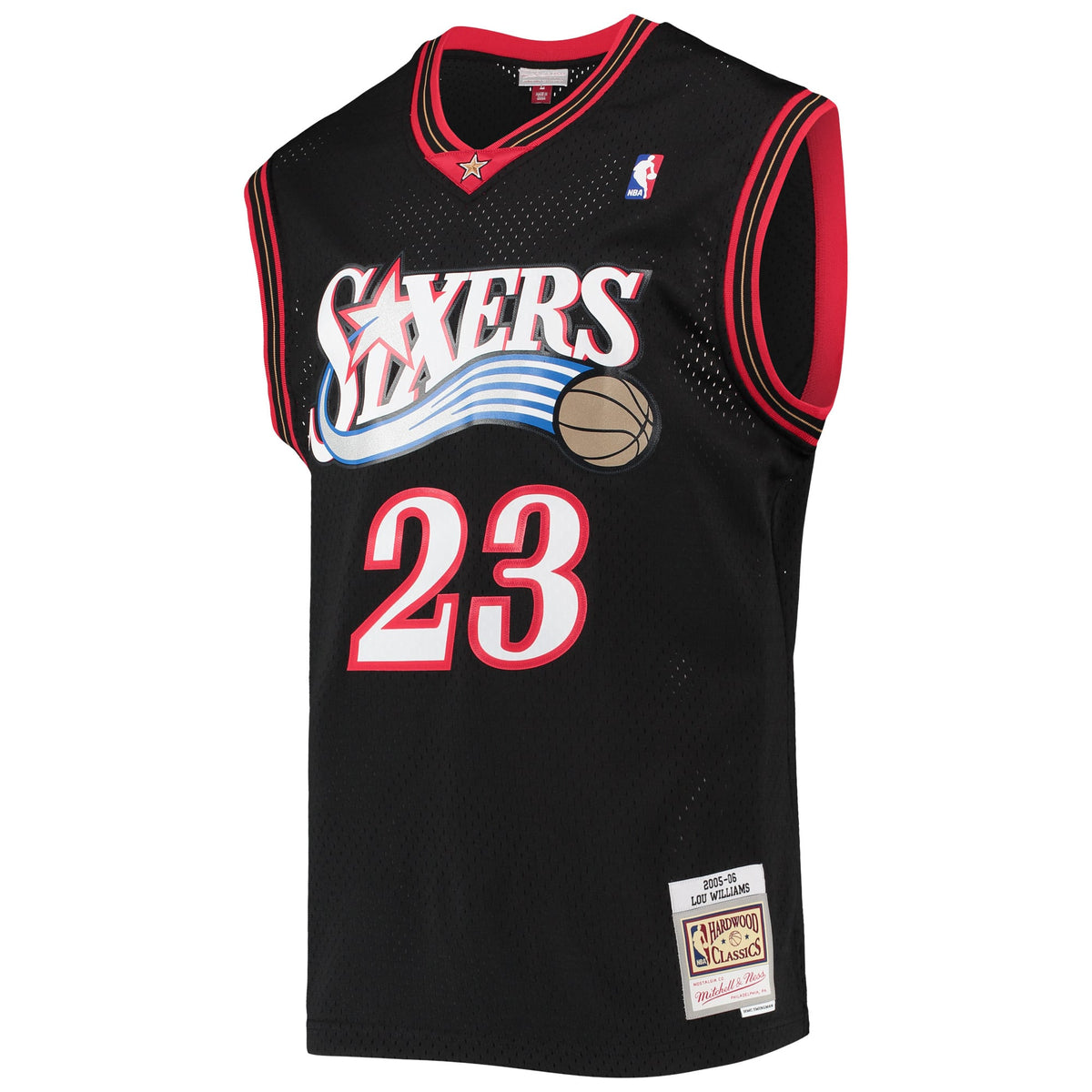 Philadelphia 76ers Lou Williams Mitchell & Ness Black 2005/06 Hardwood Classics Swingman Jersey for Men product image 3,