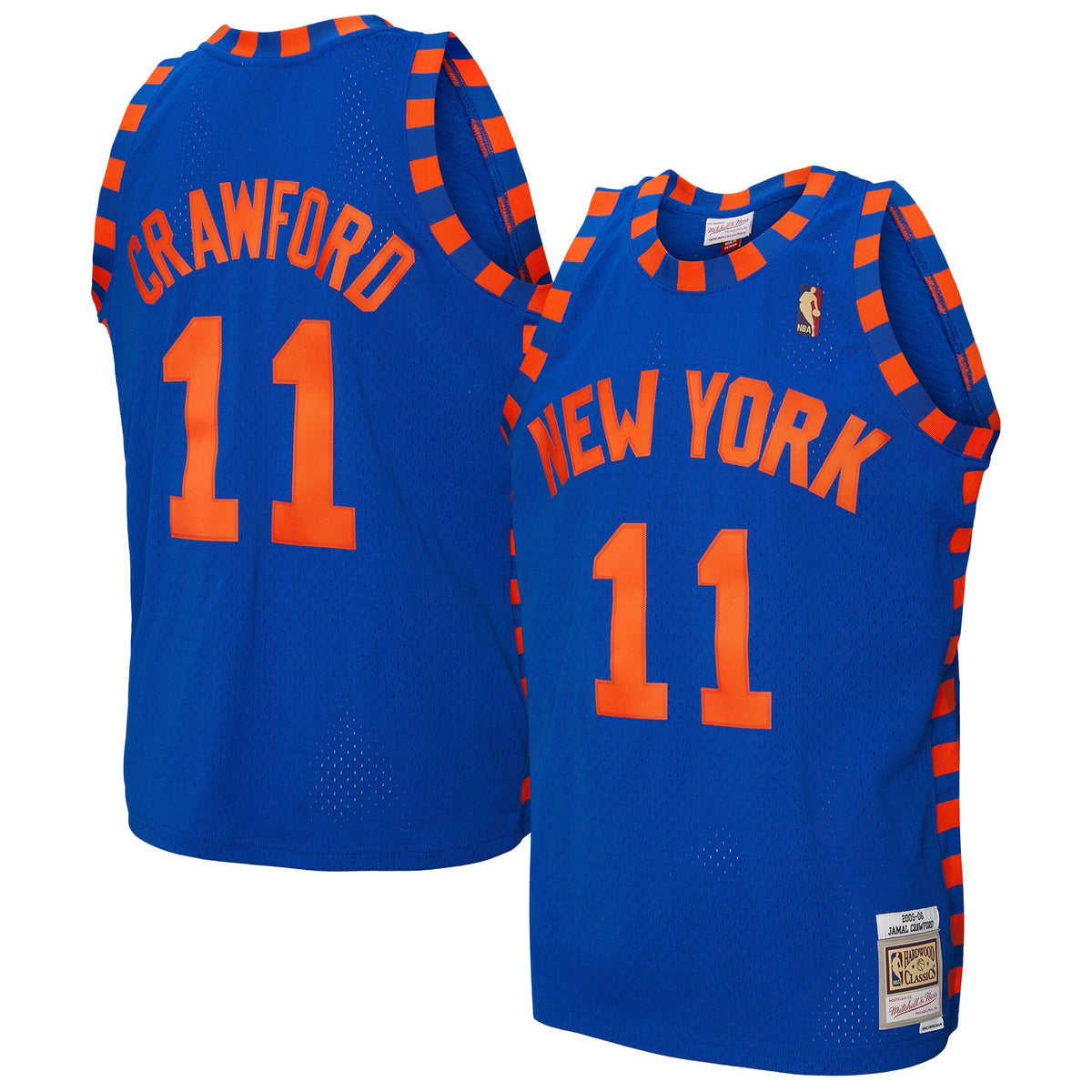New York Knicks Jamal Crawford Mitchell & Ness Blue 2005/06 Hardwood Classics Swingman Jersey for Men product image 1,