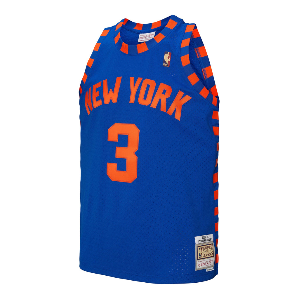 New York Knicks Stephon Marbury Mitchell & Ness Blue 2005/06 Hardwood Classics Swingman Jersey for Men product image 3,