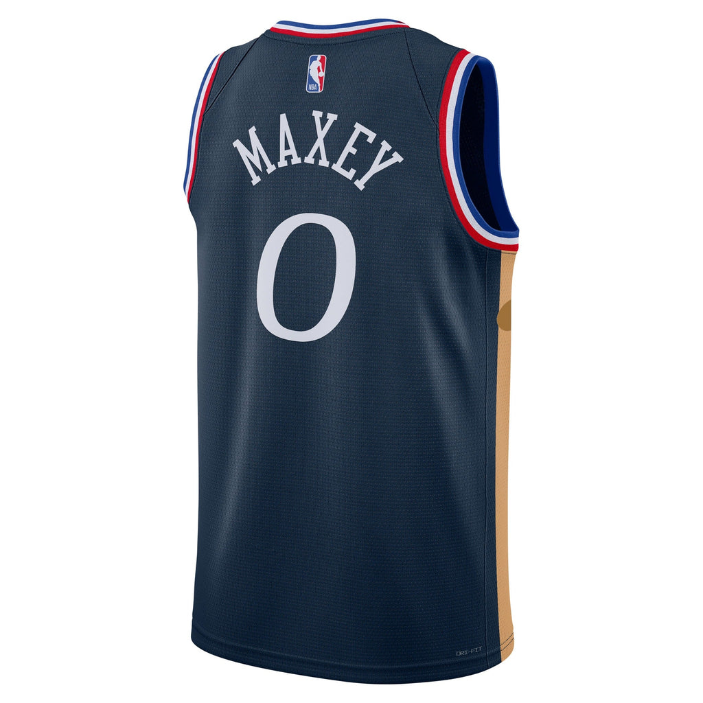 Tyrese Maxey Philadelphia 76ers 2025/26 City Edition Swingman Jersey - Navy - Unisex product image 4, provided for visual