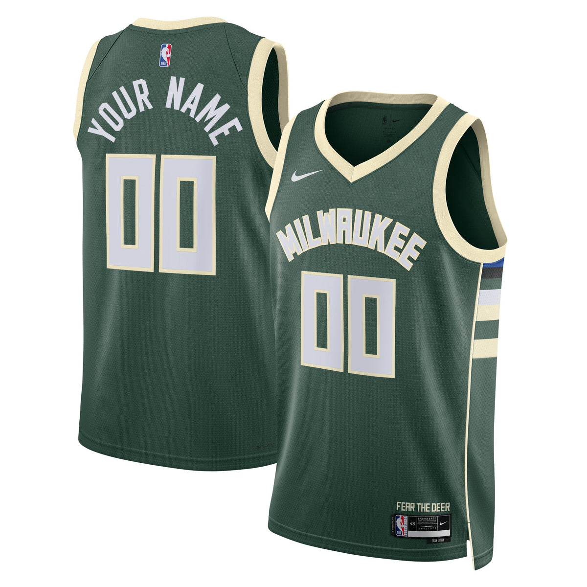 Milwaukee Bucks Icon Swingman Basketball Jersey - Custom - Unisex product image 1, provided for visual reference and product