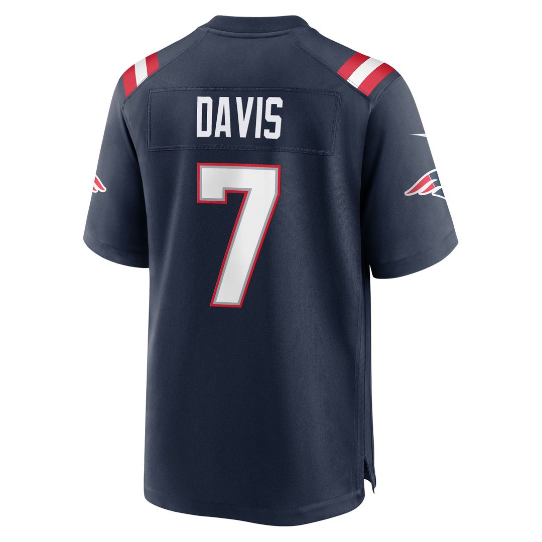 New England Patriots Carlton Davis Navy Team Game Jersey product image 5, provided for visual reference and product detail