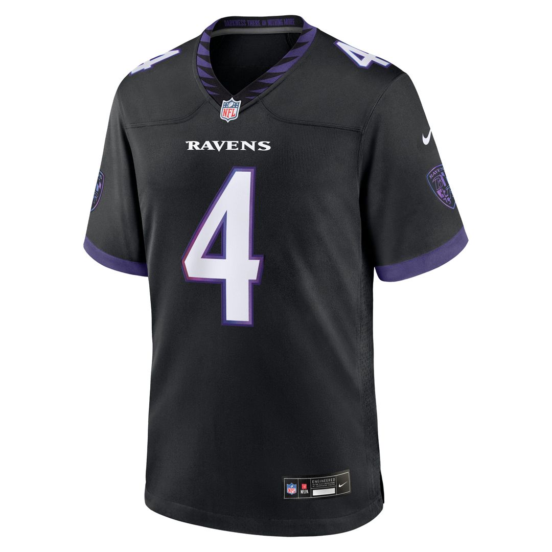 Baltimore Ravens Zay Flowers Purple Alternate Game Jersey product image 8, provided for visual reference and product detail