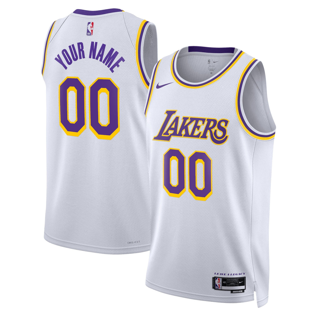 Los Angeles Lakers Association Swingman Basketball Jersey - Custom - Unisex product image 1, provided for visual reference
