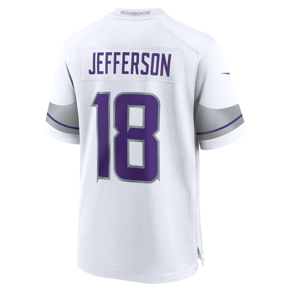 Minnesota Vikings Justin Jefferson White Alternate Game Player Jersey product image 7, provided for visual reference and