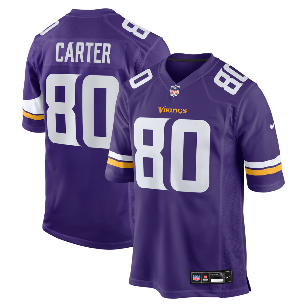 Minnesota Vikings Cris Carter Purple Game Retired Player Jersey product image 1, provided for visual reference and product