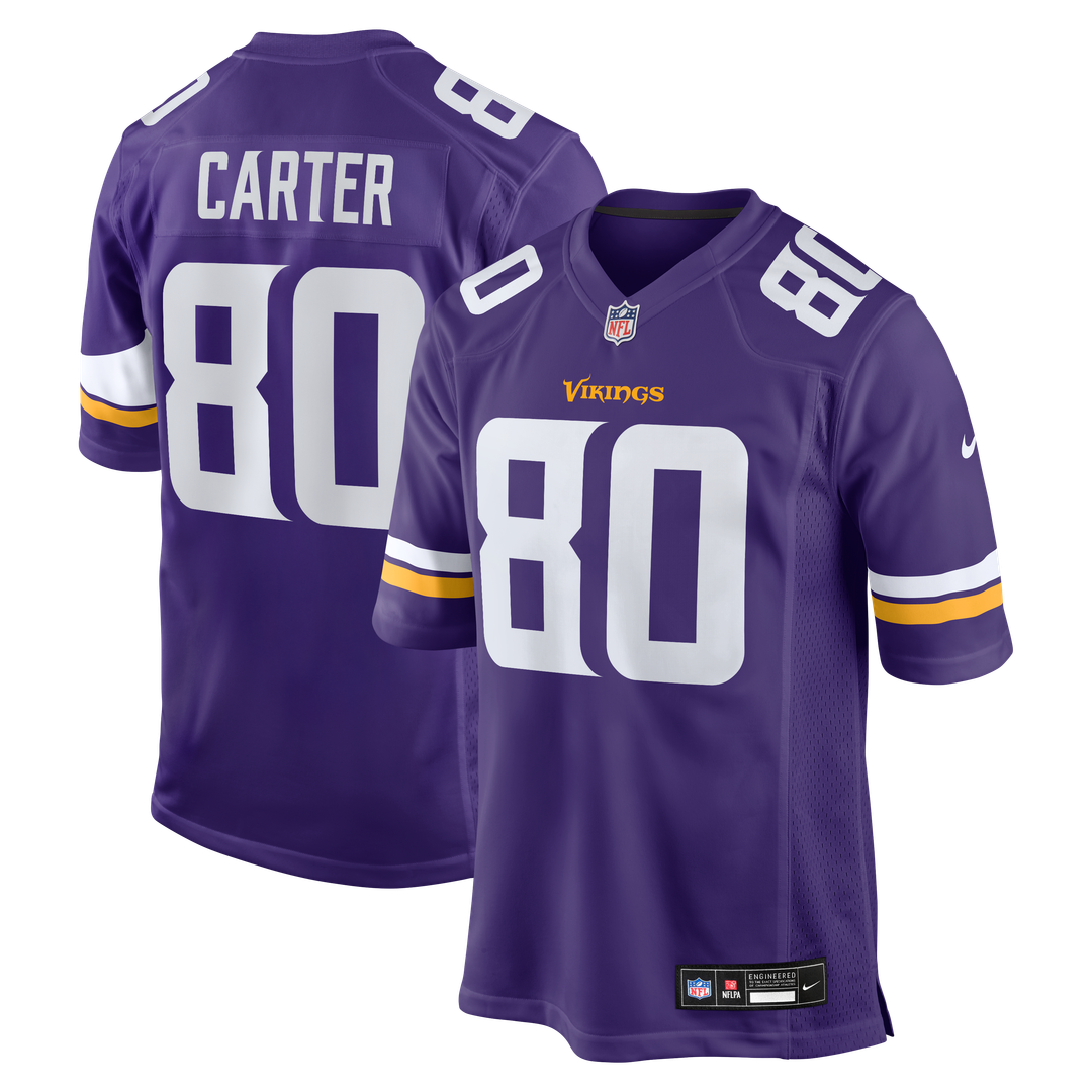 Minnesota Vikings Cris Carter Purple Game Retired Player Jersey product image 1, provided for visual reference and product
