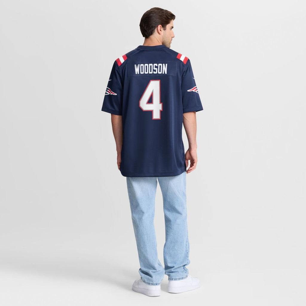 New England Patriots Craig Woodson Navy Team Game Jersey product image 3, provided for visual reference and product detail