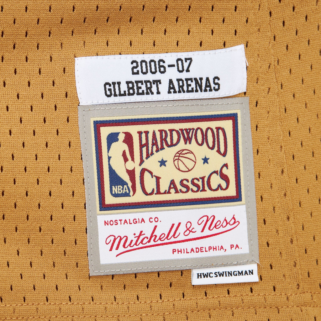Washington Wizards Gilbert Arenas Mitchell & Ness Gold 2006/07 Hardwood Classics Swingman Jersey for Men product image 7,