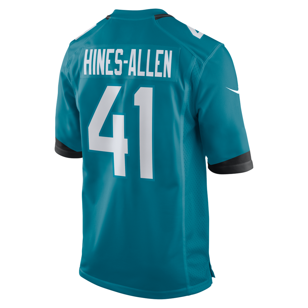 Jacksonville Jaguars Josh Hines-Allen Teal Player Game Jersey product image 3, provided for visual reference and product