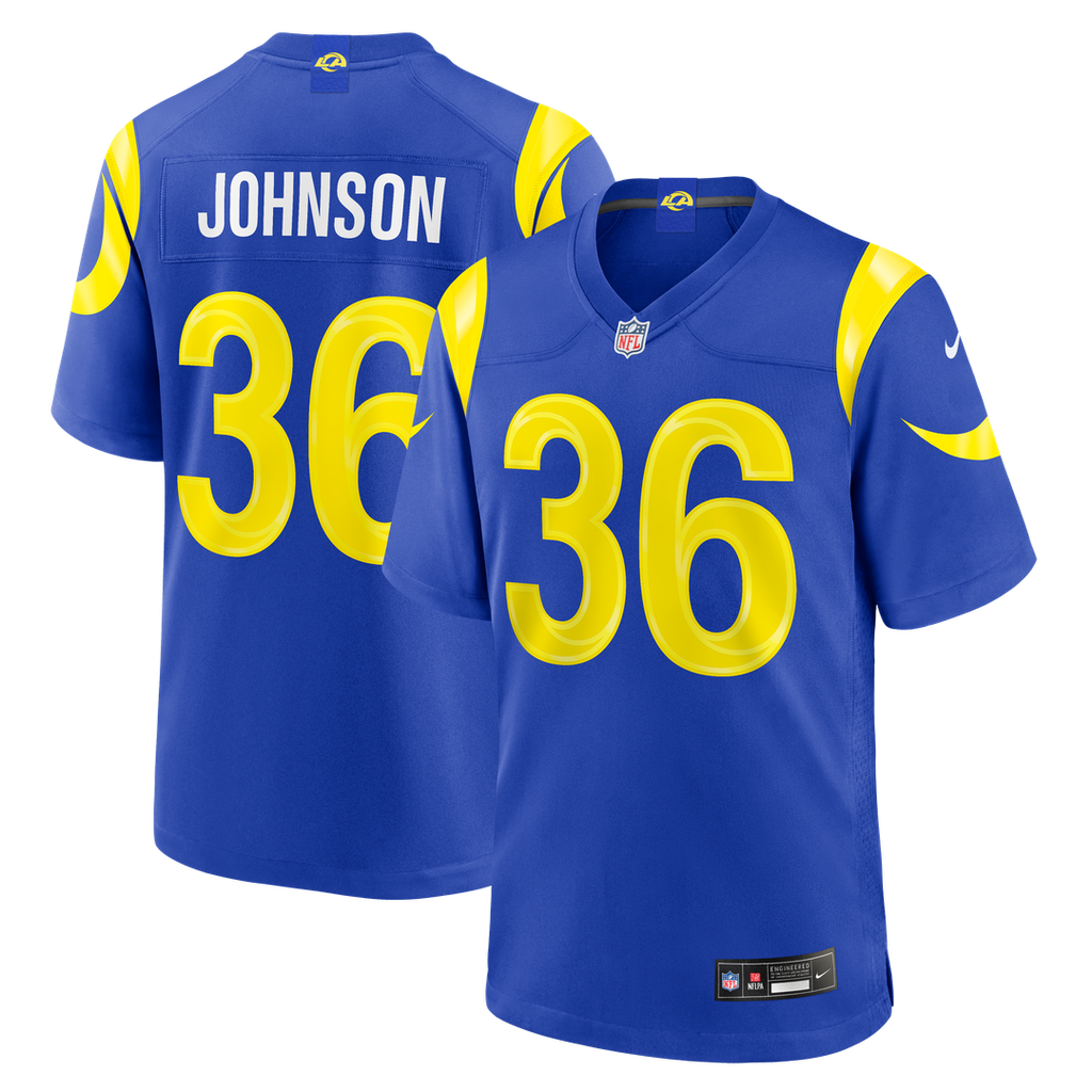 Los Angeles Rams Alex Johnson Royal Team Game Jersey product image 1, provided for visual reference and product detail review