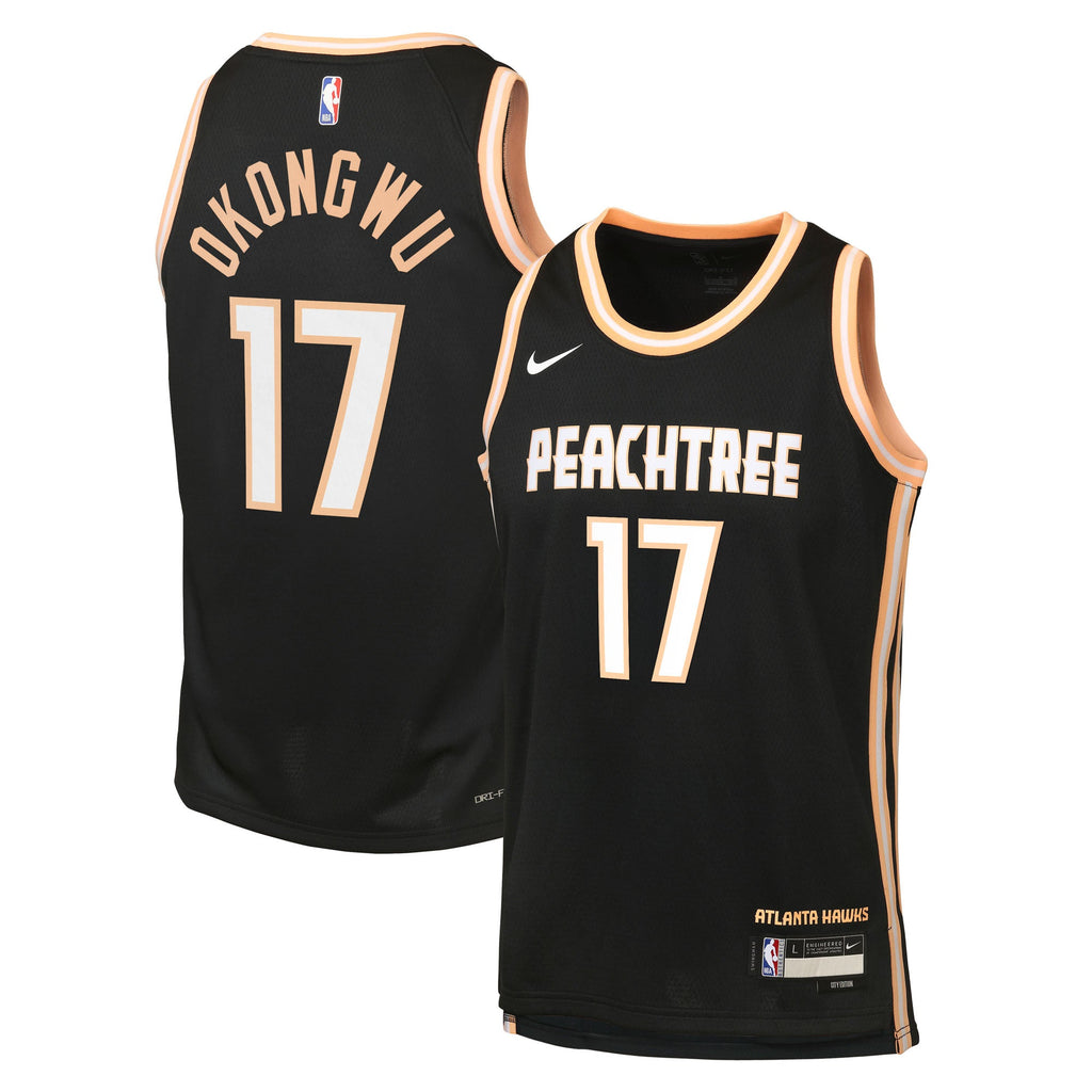 Onyeka Okongwu Atlanta Hawks 2025/26 City Edition Swingman Jersey - Black - Youth product image 1, provided for visual