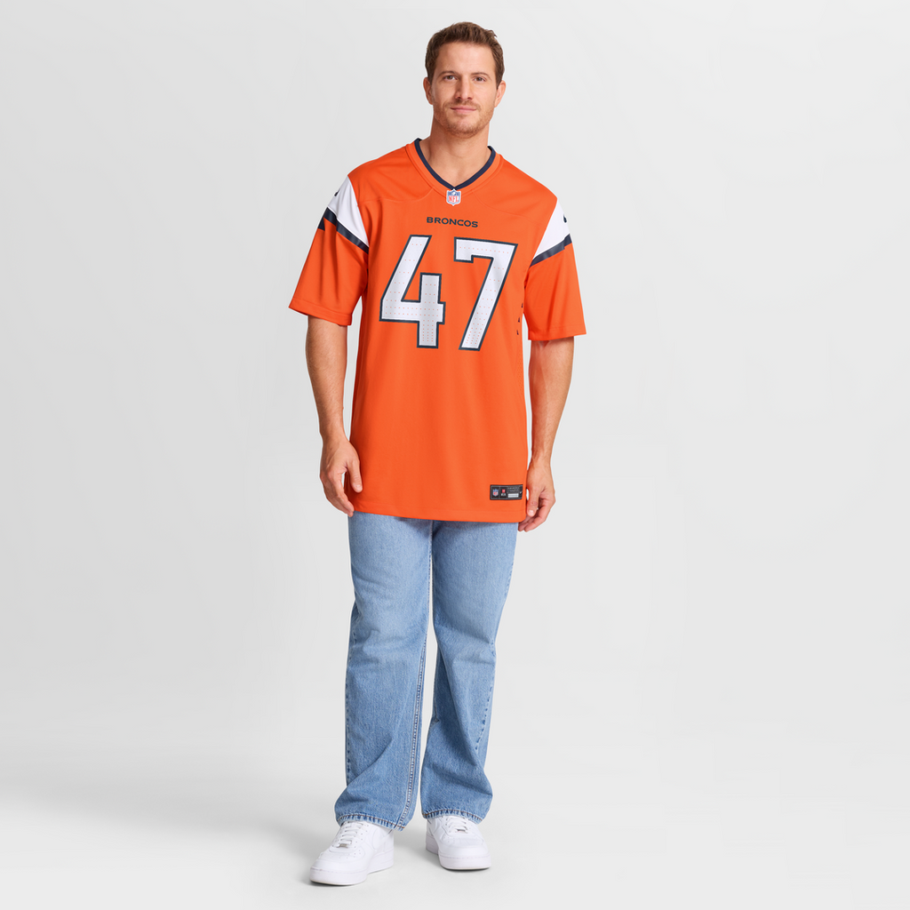 Denver Broncos Karene Reid Orange Team Game Jersey product image 7, provided for visual reference and product detail review