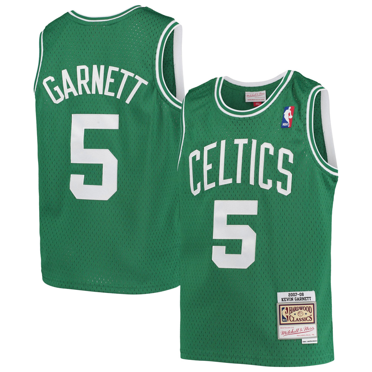 Youth Boston Celtics Kevin Garnett Mitchell & Ness Kelly Green 2007/08 Hardwood Classics Swingman Jersey product image 2,
