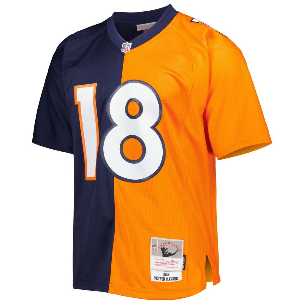 Denver Broncos Peyton Manning Navy/Orange 2015 Split Legacy Replica Jersey product image 2, provided for visual reference