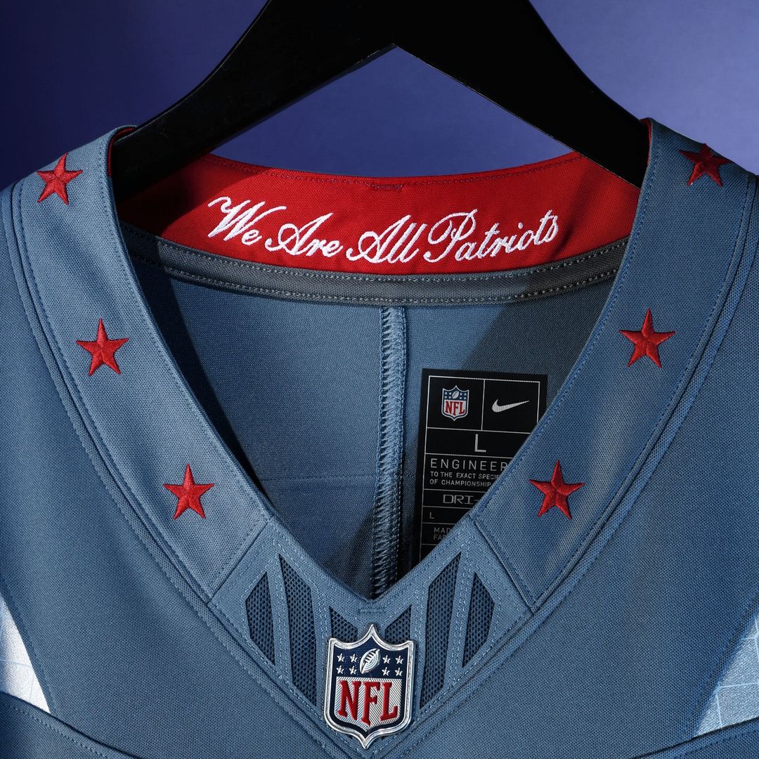 New England Patriots Hunter Henry Blue Rivalries Collection Stitched Limited Jersey product image 4, provided for visual