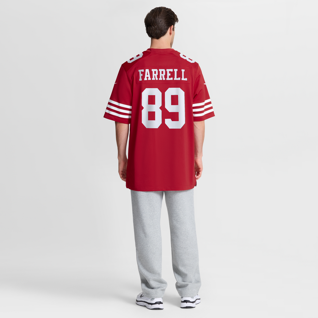 San Francisco 49ers Luke Farrell Scarlet Team Game Jersey product image 8, provided for visual reference and product detail