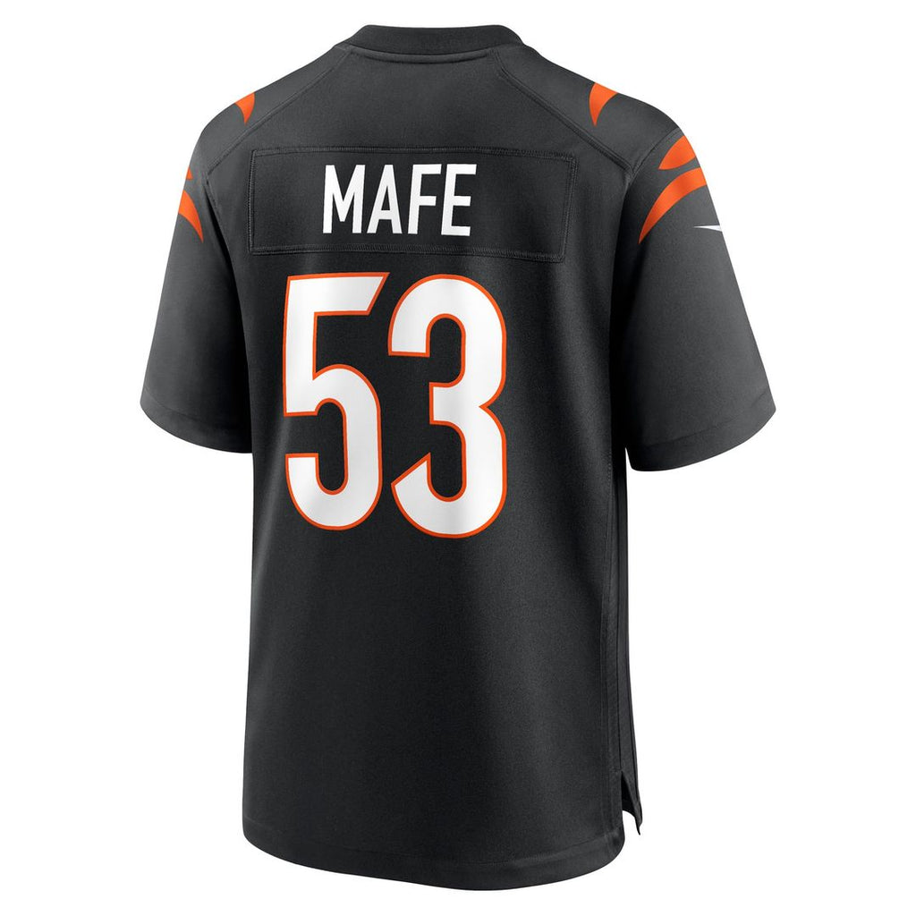 Cincinnati Bengals Boye Mafe Black Team Game Jersey product image 3, provided for visual reference and product detail review