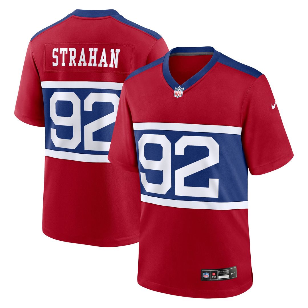 New York Giants Michael Strahan Century Red Alternate Retired Player Game Jersey product image 1, provided for visual