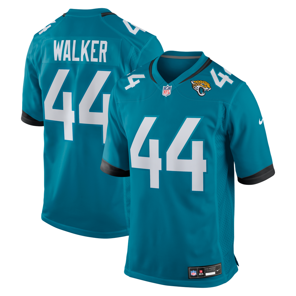 Jacksonville Jaguars Travon Walker Teal Player Game Jersey product image 1, provided for visual reference and product detail