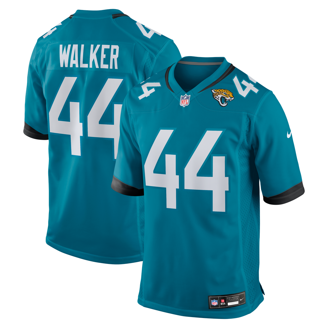 Jacksonville Jaguars Travon Walker Teal Player Game Jersey product image 1, provided for visual reference and product detail