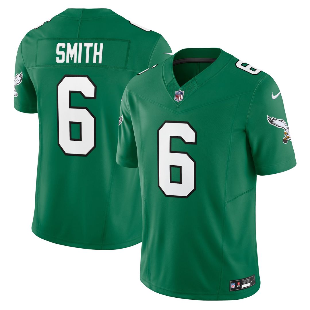 Philadelphia Eagles DeVonta Smith Kelly Green Vapor F.U.S.E. Limited Jersey product image 1, provided for visual reference