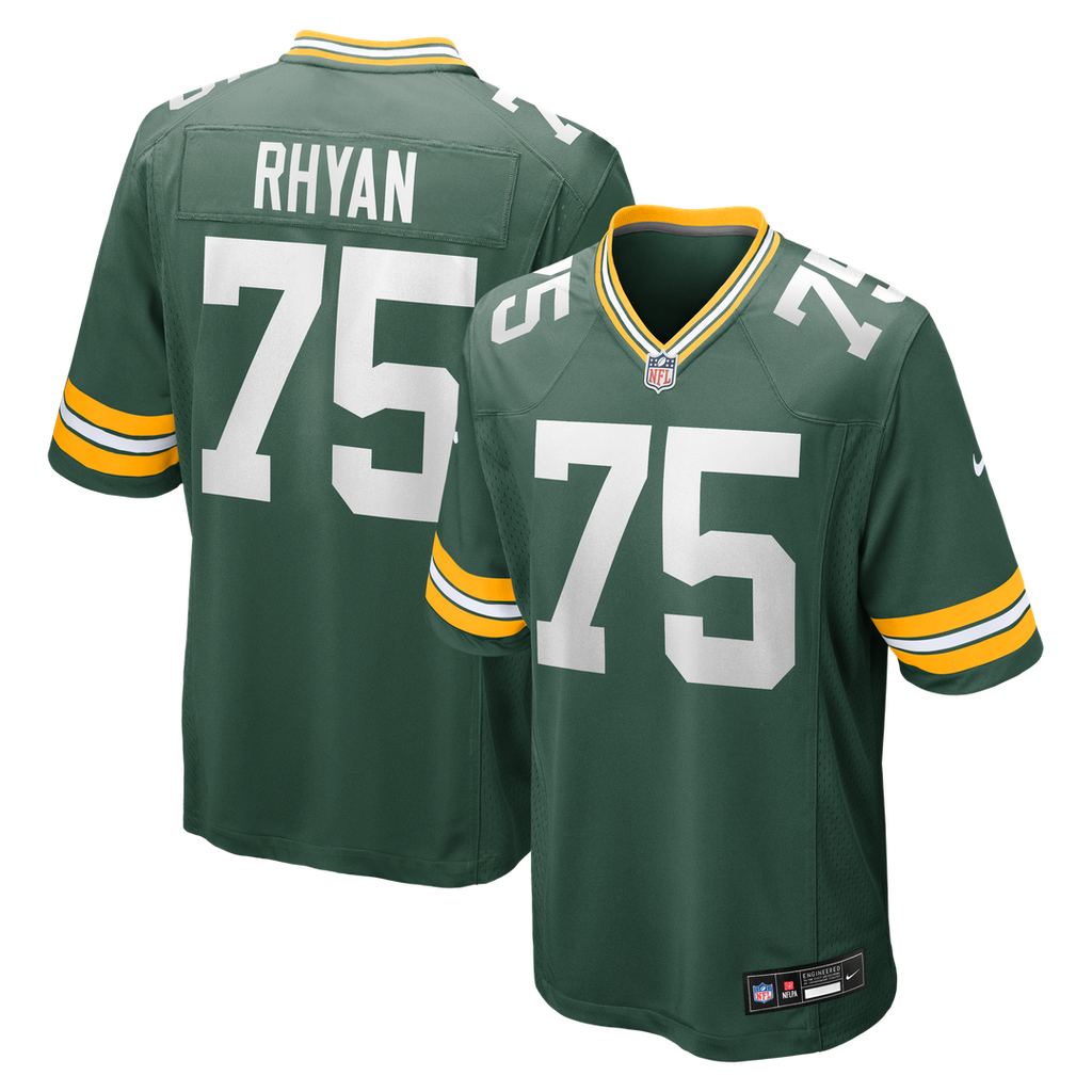 Green Bay Packers Sean Rhyan Green Game Player Jersey product image 1, provided for visual reference and product detail