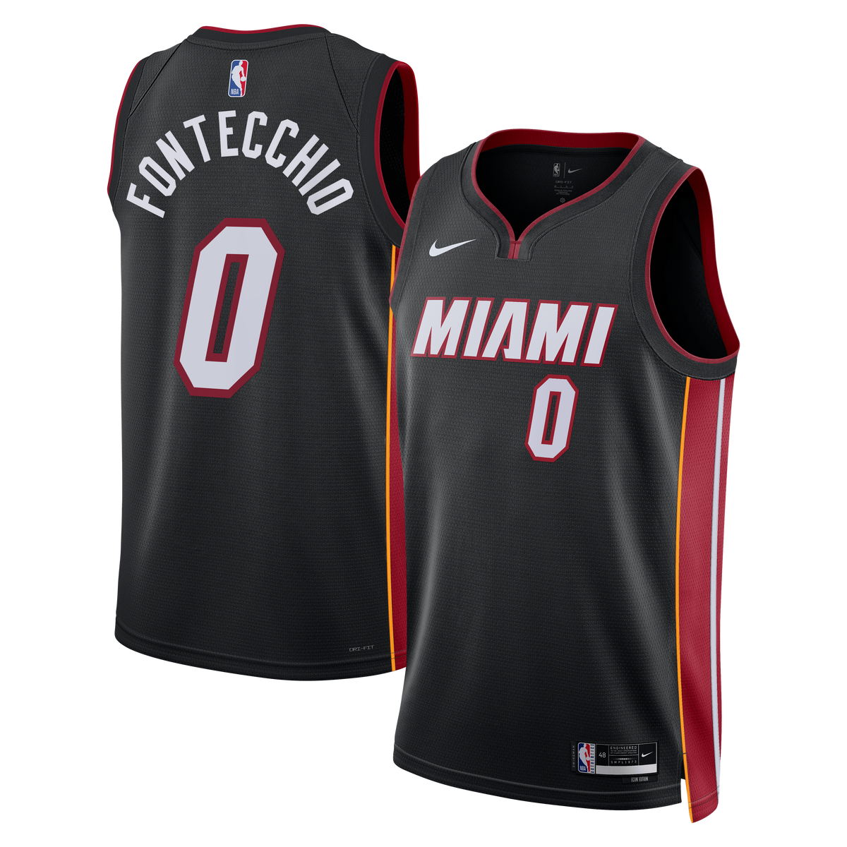 Simone Fontecchio Miami Heat Icon Edition Swingman Jersey - Black - Unisex product image 2, provided for visual reference