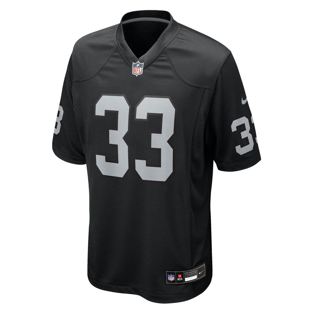 Las Vegas Raiders Jamal Adams Black Team Game Jersey product image 2, provided for visual reference and product detail review