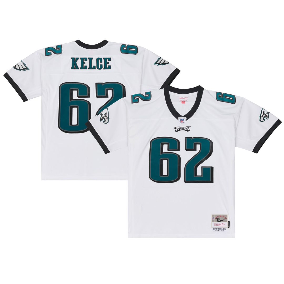 Philadelphia Eagles Jason Kelce White 2011 Legacy Replica Player Jersey product image 1, provided for visual reference and