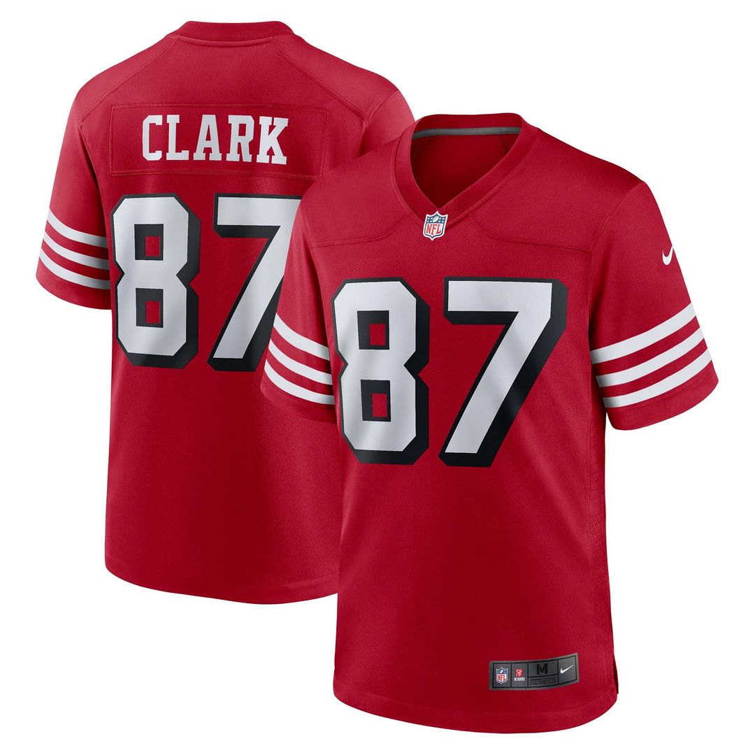 San Francisco 49ers Dwight Clark Scarlet Retired Player Alternate Game Jersey product image 1, provided for visual reference