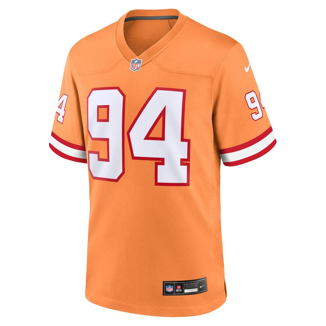 Tampa Bay Buccaneers Calijah Kancey Orange Alternate Game Jersey product image 2, provided for visual reference and product