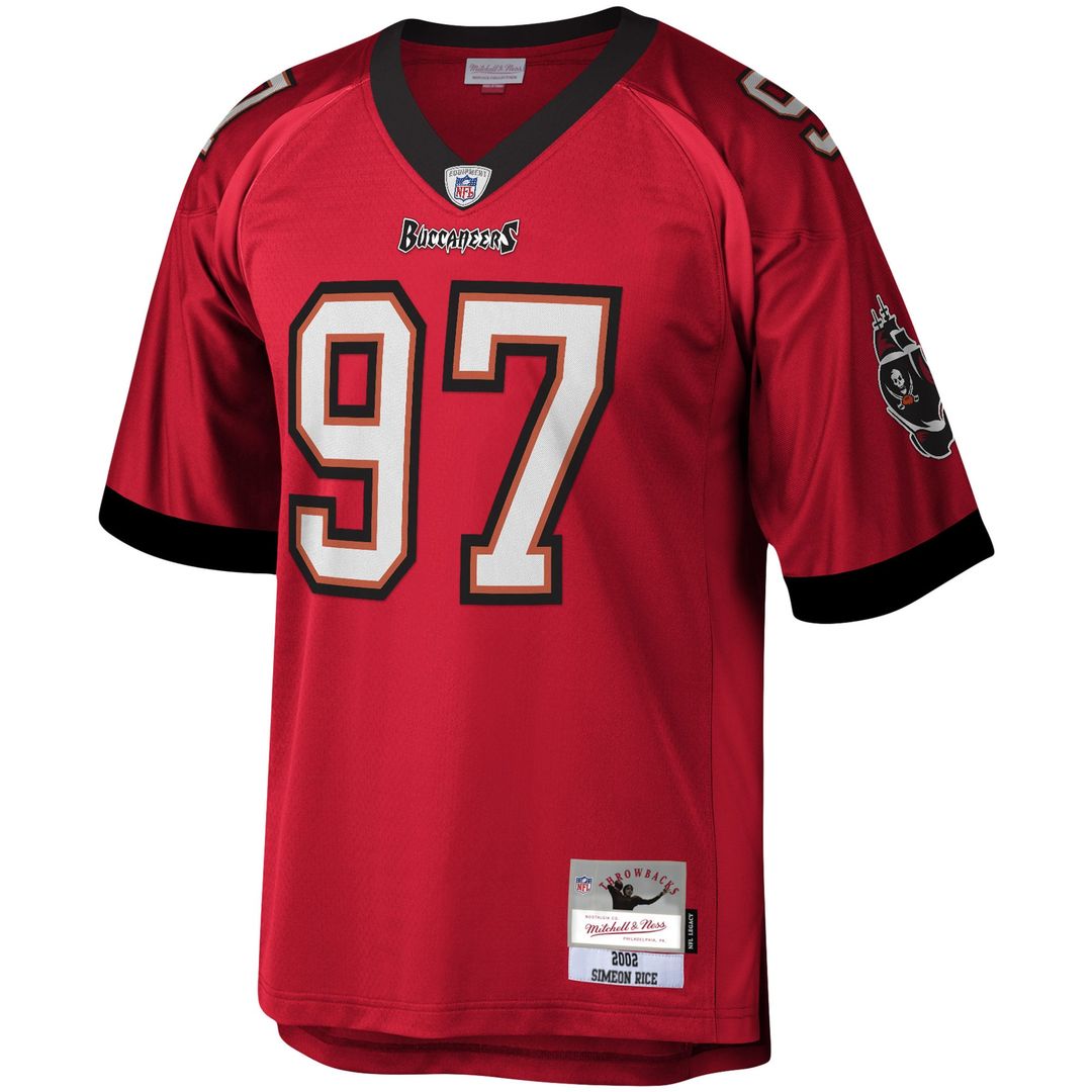 Tampa Bay Buccaneers Simeon Rice Red Legacy Replica Jersey product image 2, provided for visual reference and product detail