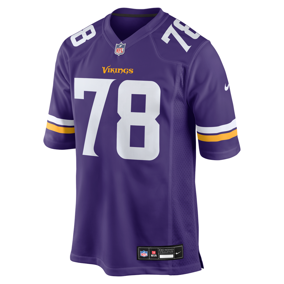 Minnesota Vikings Ryan Kelly Purple Team Game Jersey product image 2, provided for visual reference and product detail review