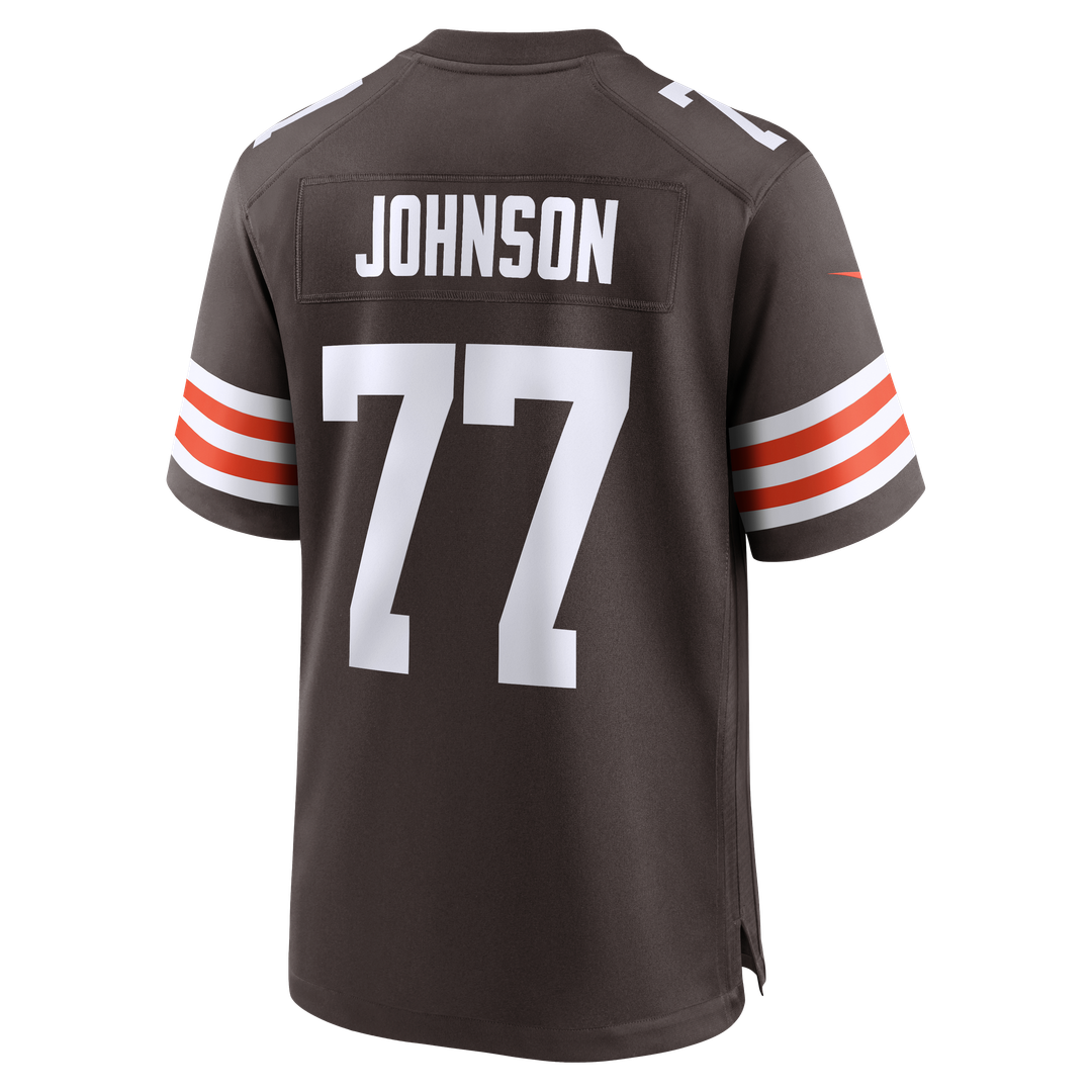 Cleveland Browns Zion Johnson Brown Team Game Jersey product image 3, provided for visual reference and product detail review