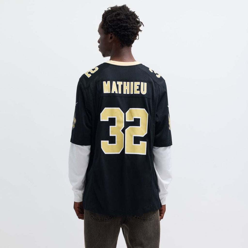New Orleans Saints Tyrann Mathieu Black Game Jersey product image 5, provided for visual reference and product detail review