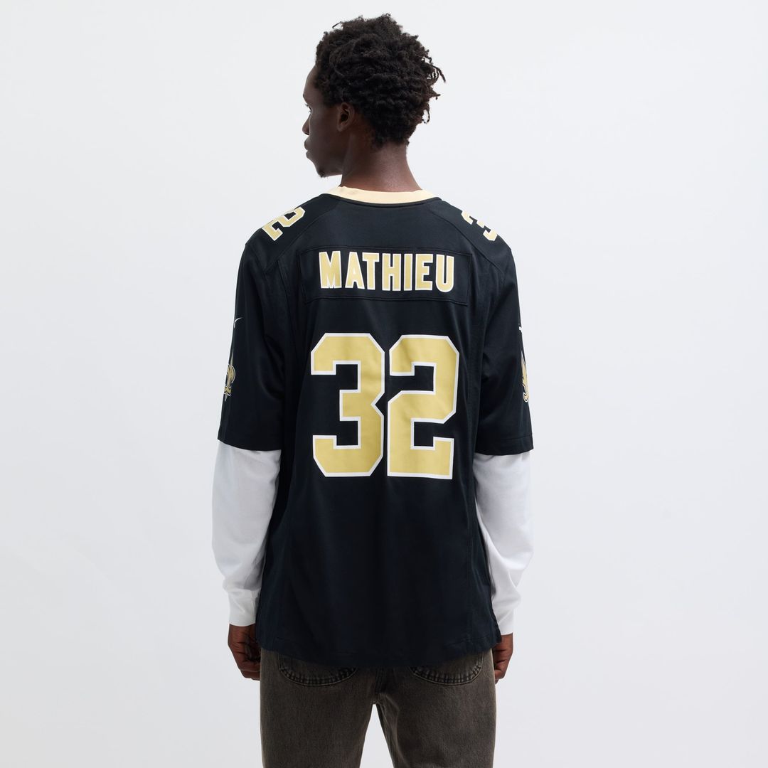 New Orleans Saints Tyrann Mathieu Black Game Jersey product image 5, provided for visual reference and product detail review