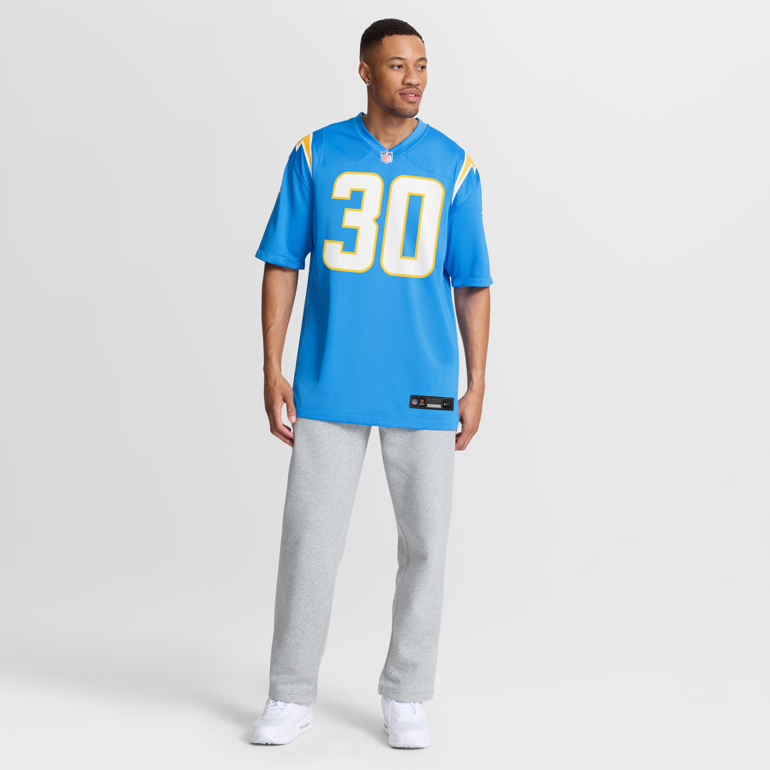 Los Angeles Chargers Alec Ingold Powder Blue Team Game Jersey product image 2, provided for visual reference and product